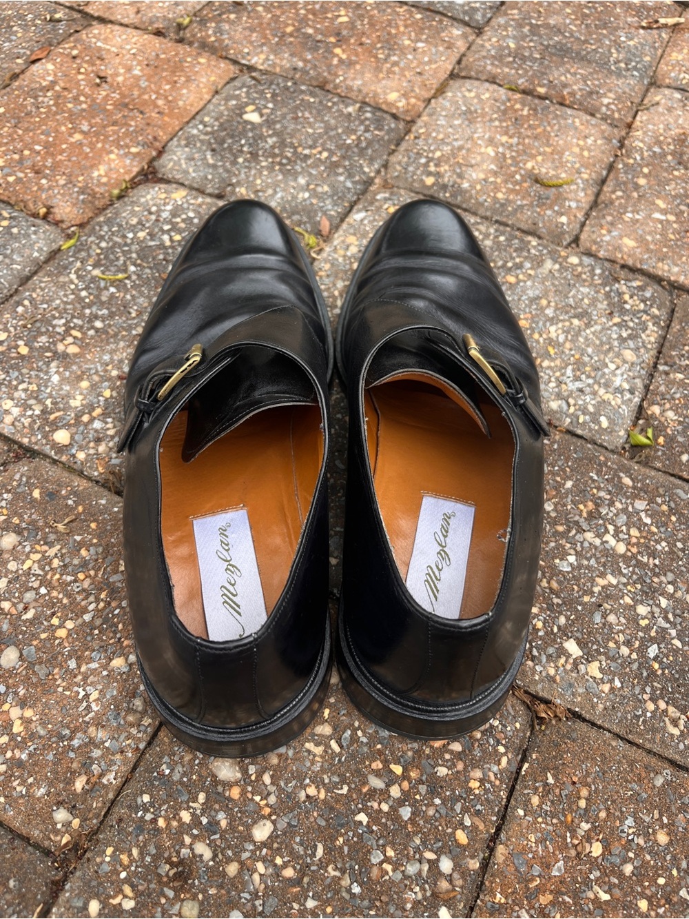 Mezlan Tortosa Monk Strap Cap Toe Dress Shoes Black Leather Size 9.5 View 3